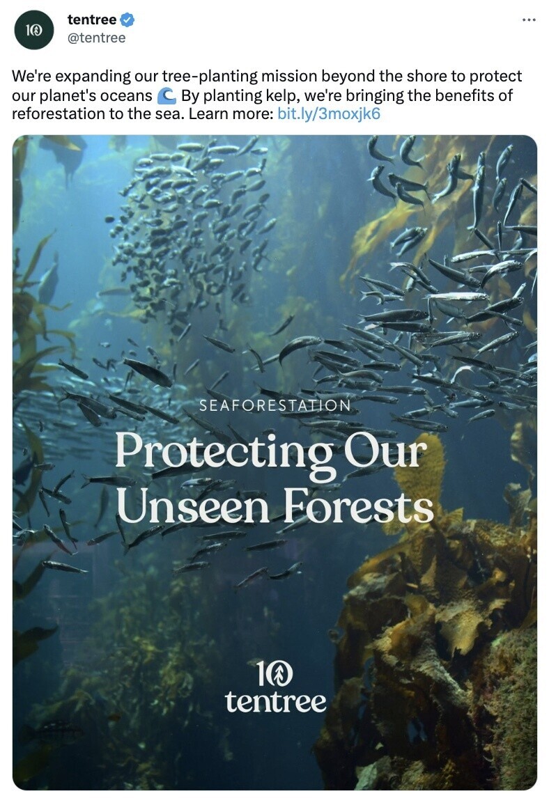Tentree's post on X on "protecting our unseen forests"