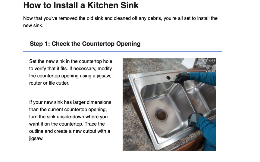 How to instal  a room  sink