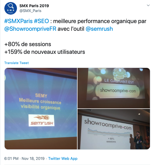 SMXParis SEMrush showroom prive