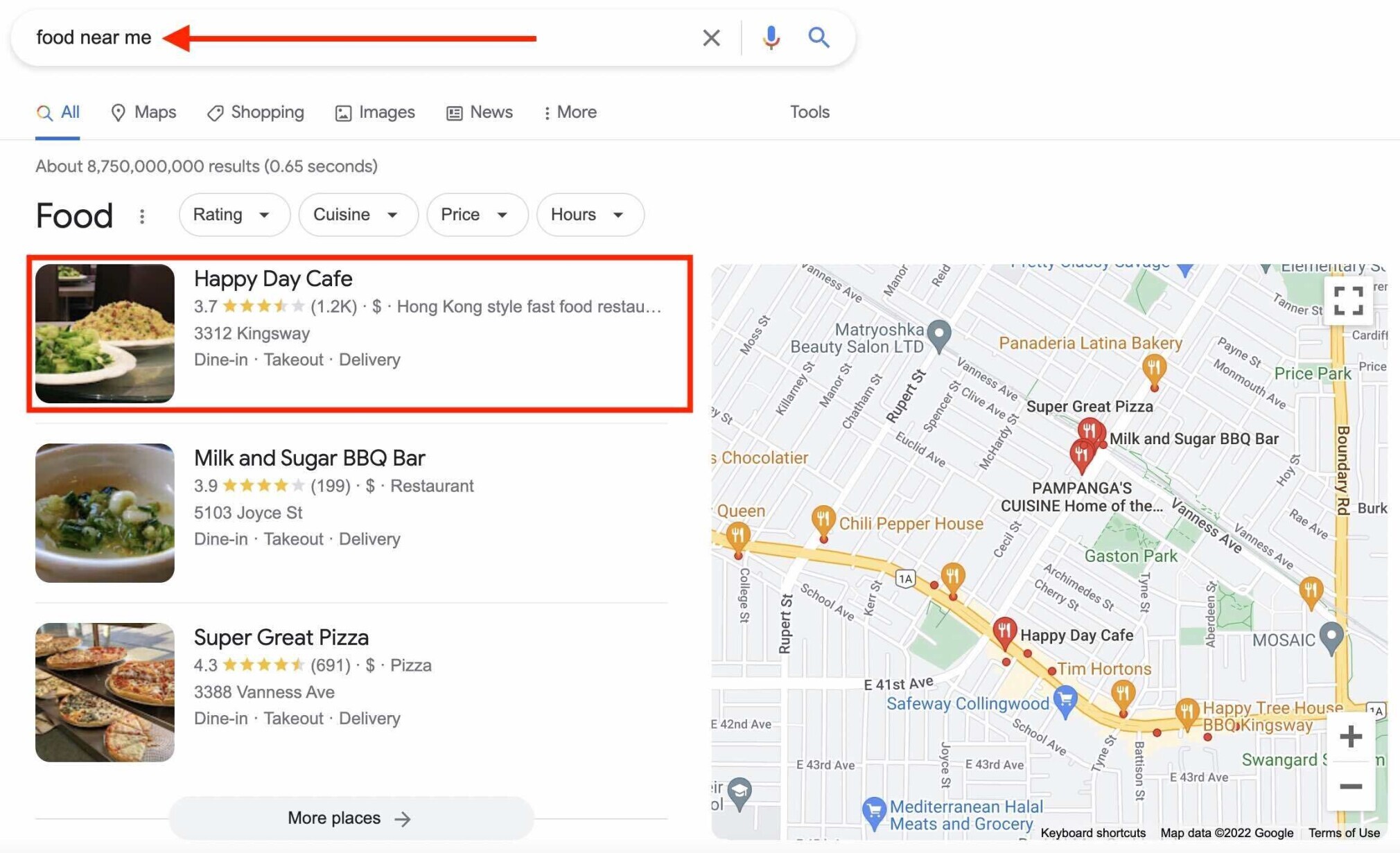 near me local seo search query