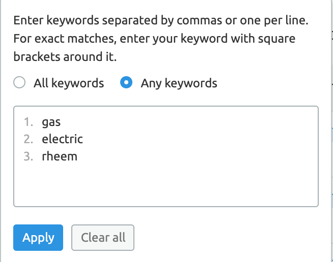 keyword filter