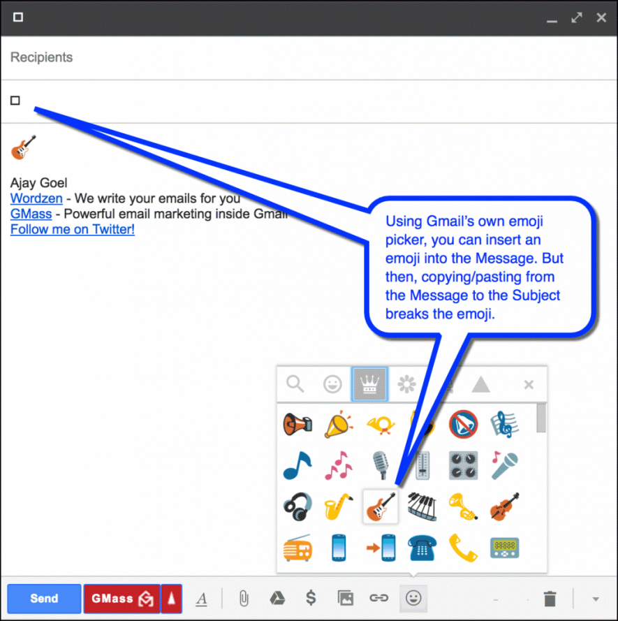 Problemi di visualizzazione degli emoji di Gmail