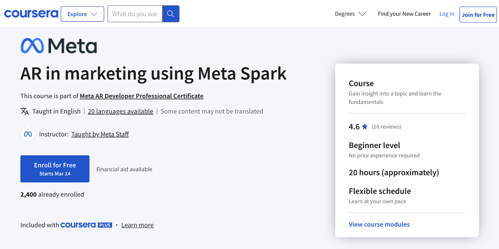 AR successful  Marketing Using Meta Spark course