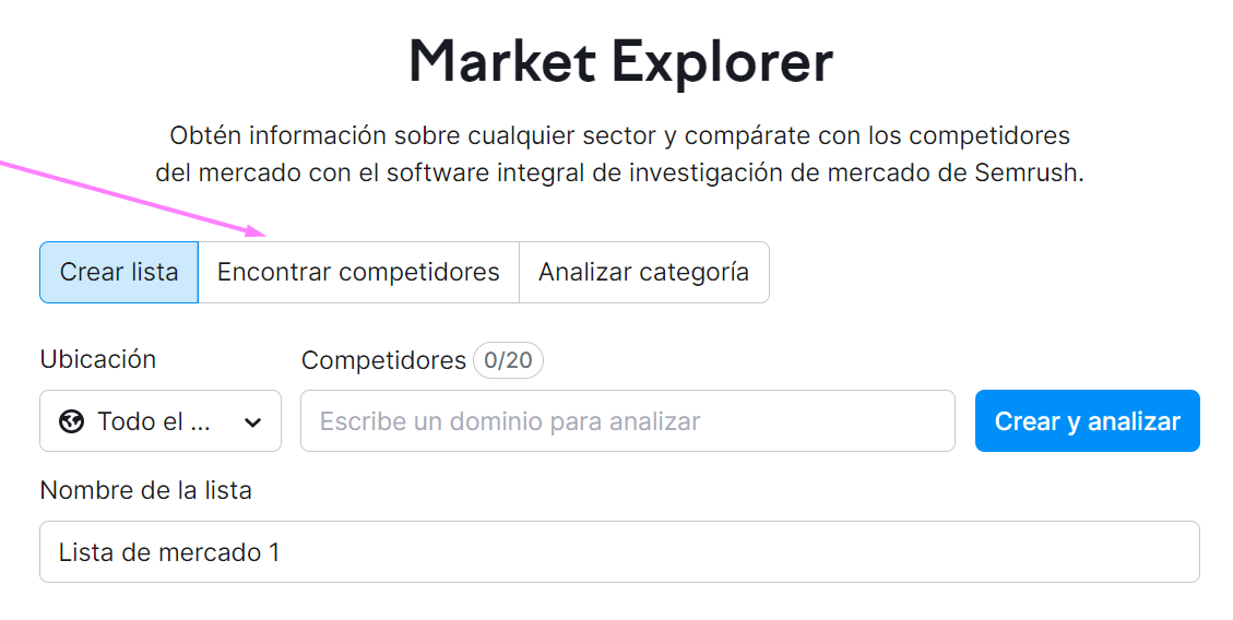 Market Explorer: investigación de mercado