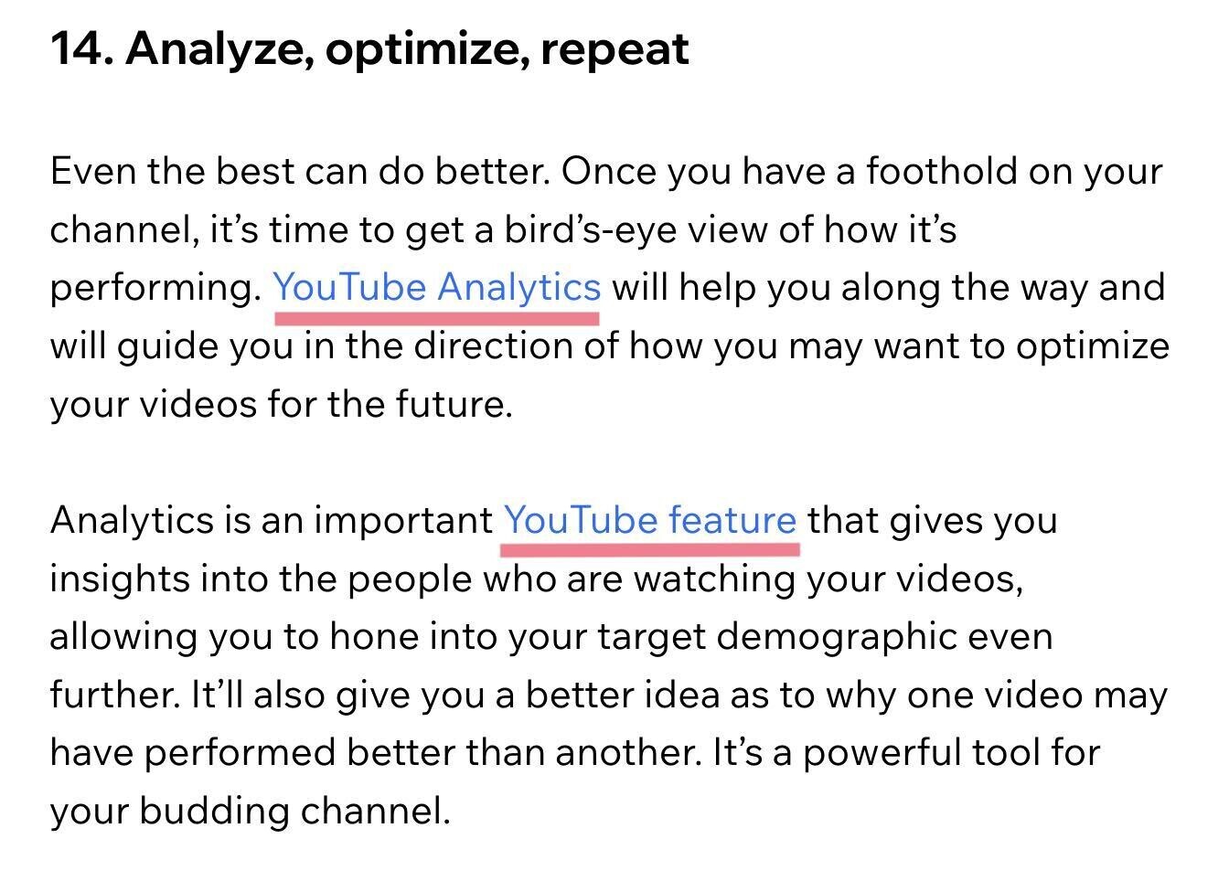 Wix guide on how to create a YouTube channel excerpt