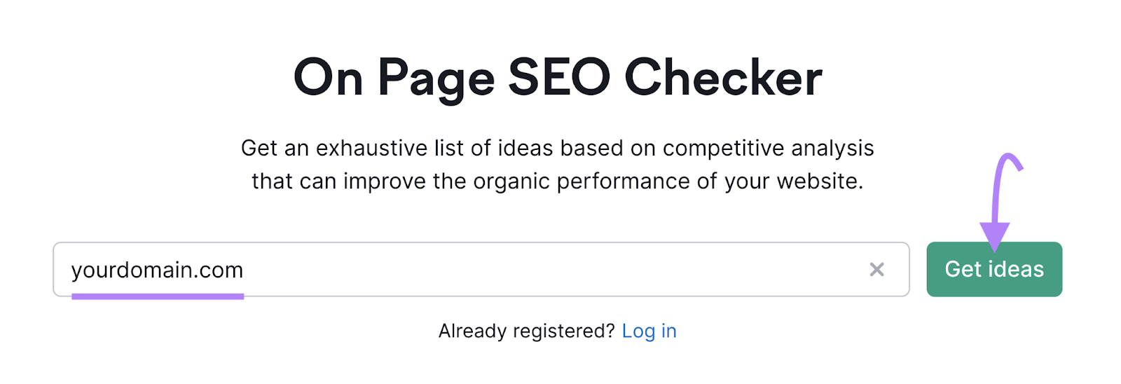 On Page SEO Checker hunt  bar