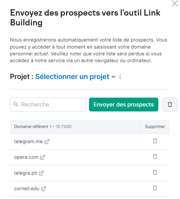 Possibilités de backlinks, Commencer le ciblage