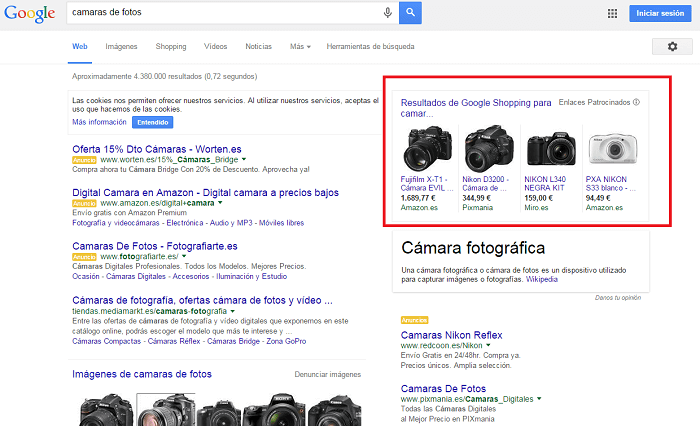 PANTALLAZO DE GOOGLE SHOPPING