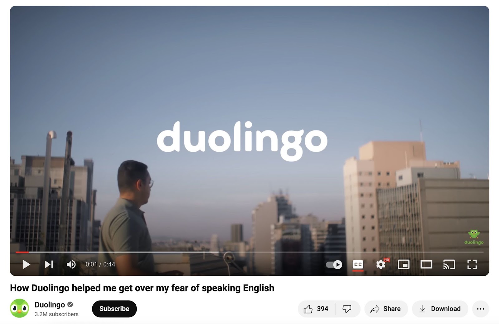 duolingo's youtube video
