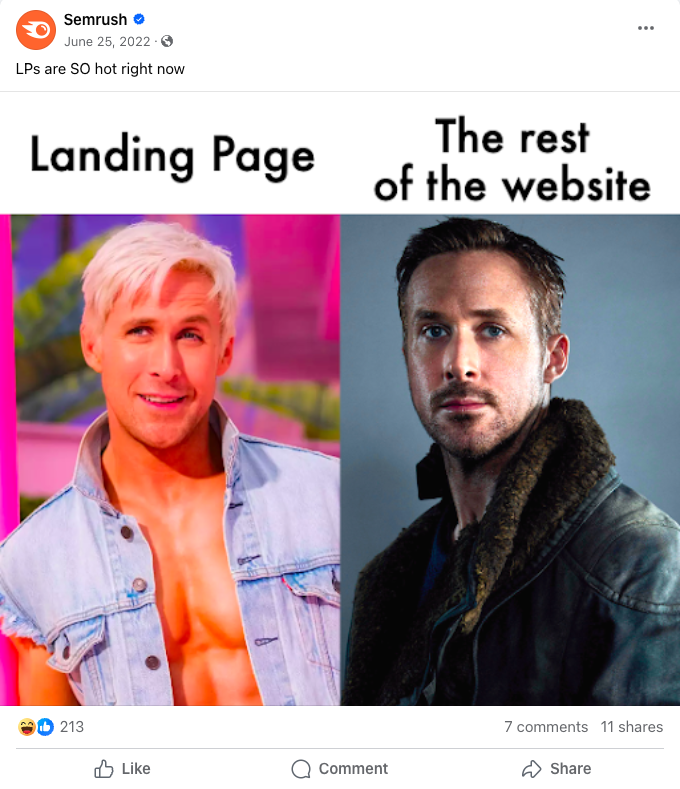 A meme contrasts two characters in pop culture.