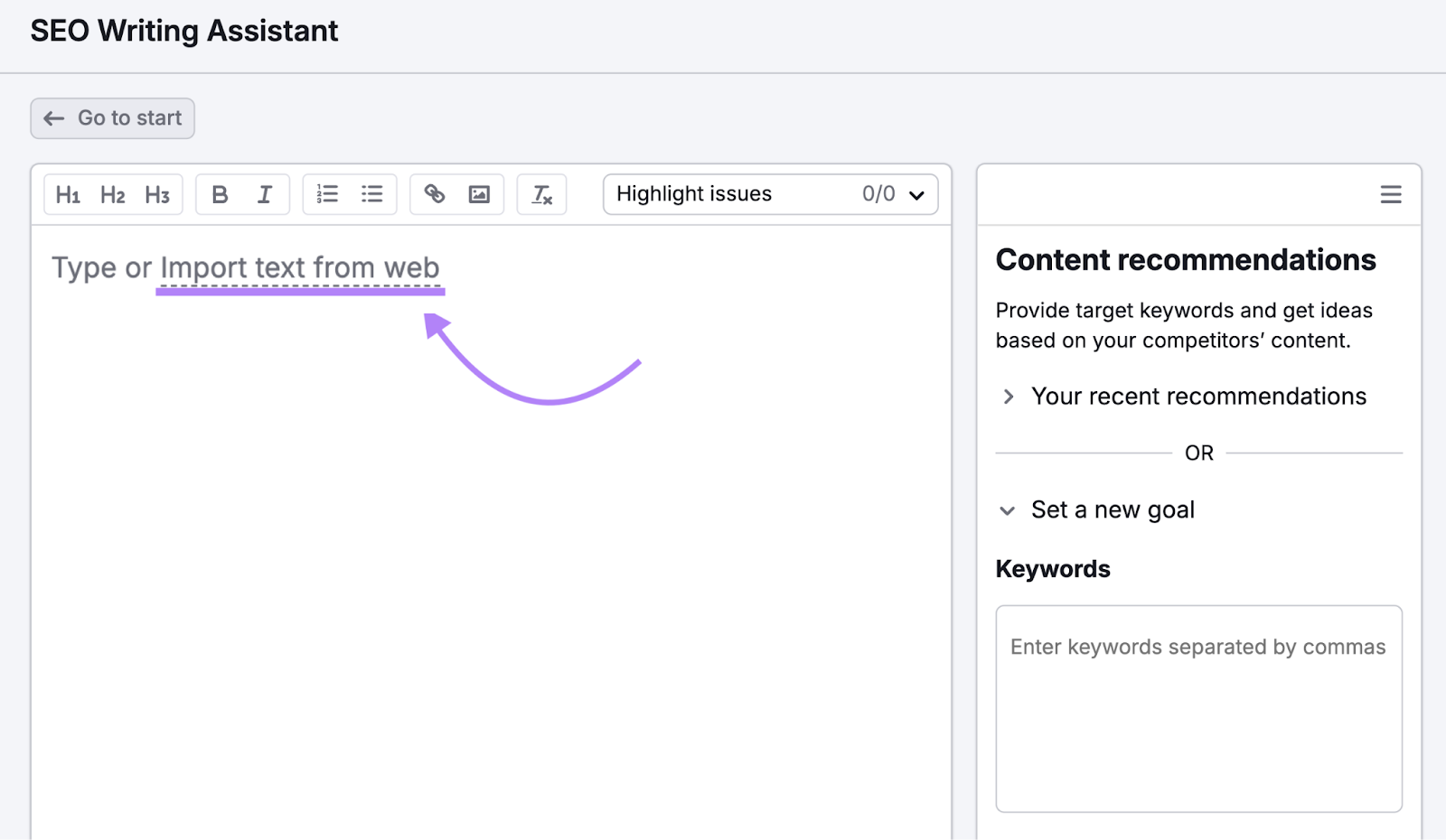 Import matter from web action is highlighted.