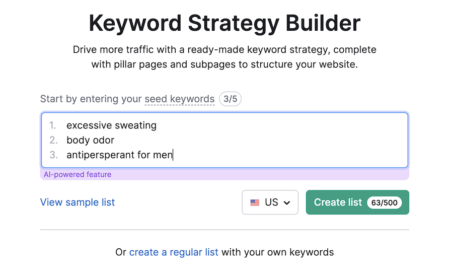 keyword strategy builder