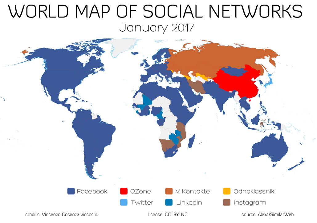 Estrategia de marketing de contenidos internacional - Mapa RRSS