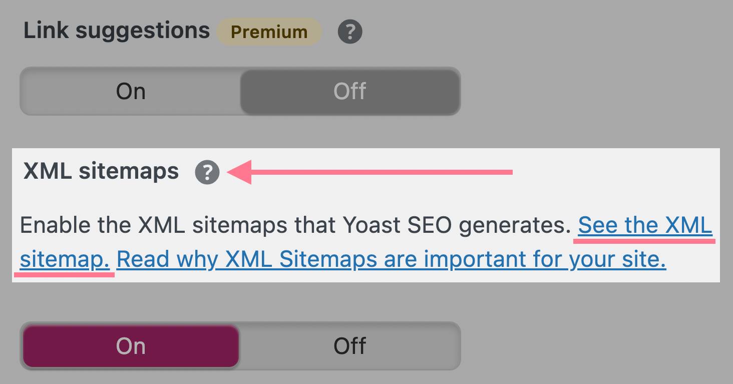 link to sitemap by yoast