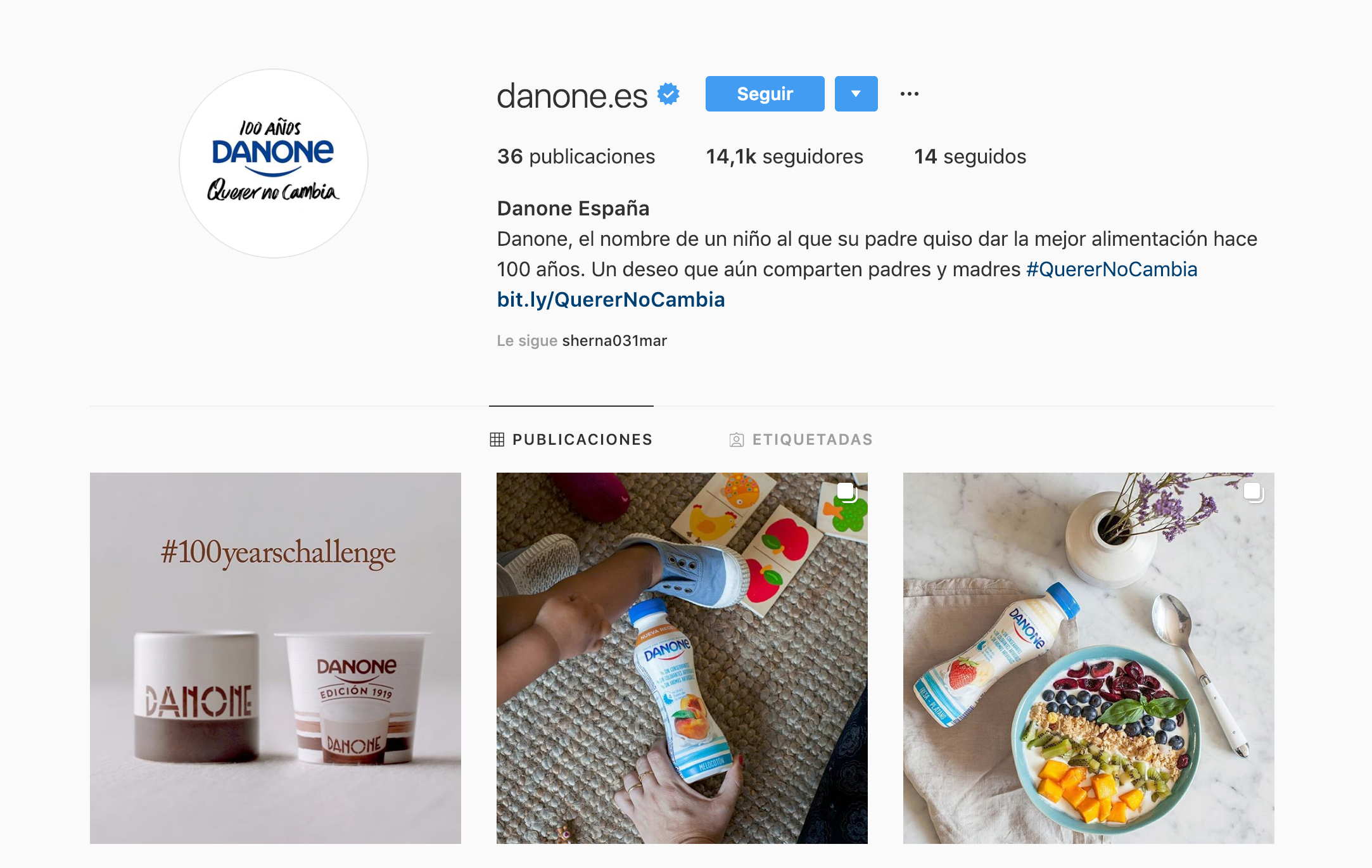 Bios para perfiles en redes sociales - Caso Danone