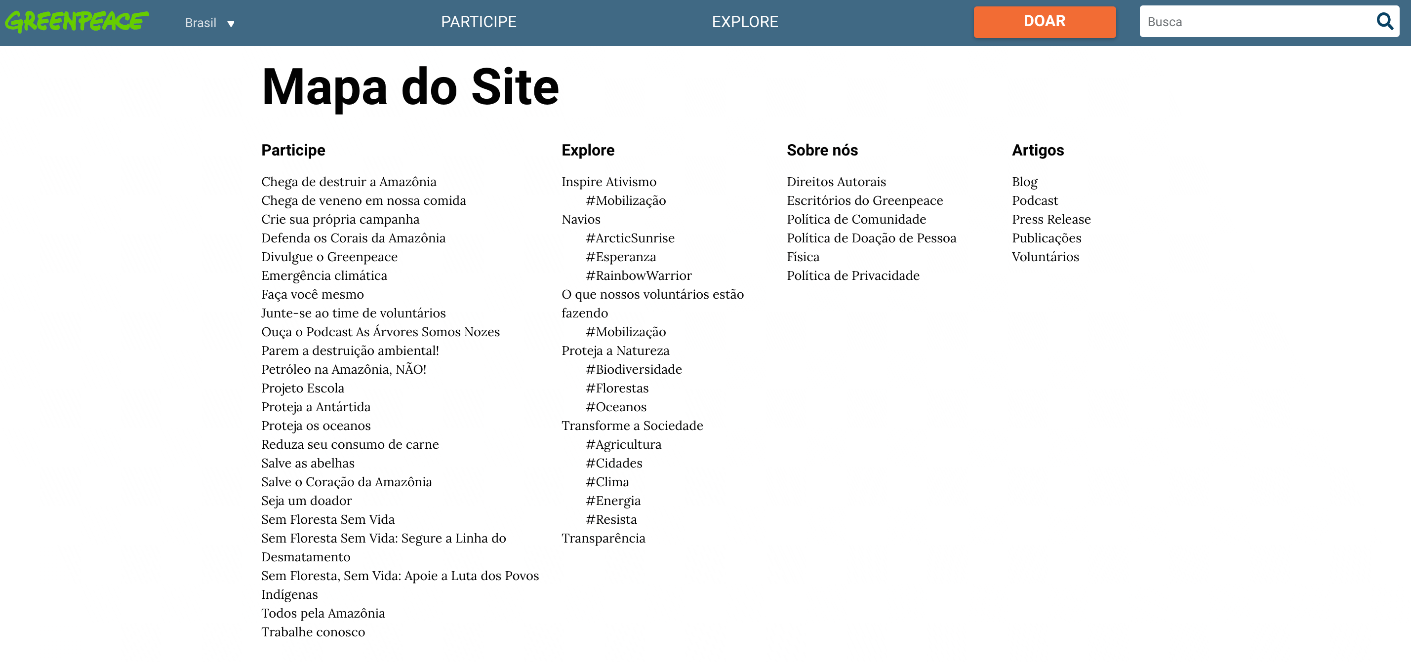 sitemap-exemplo-greepeace