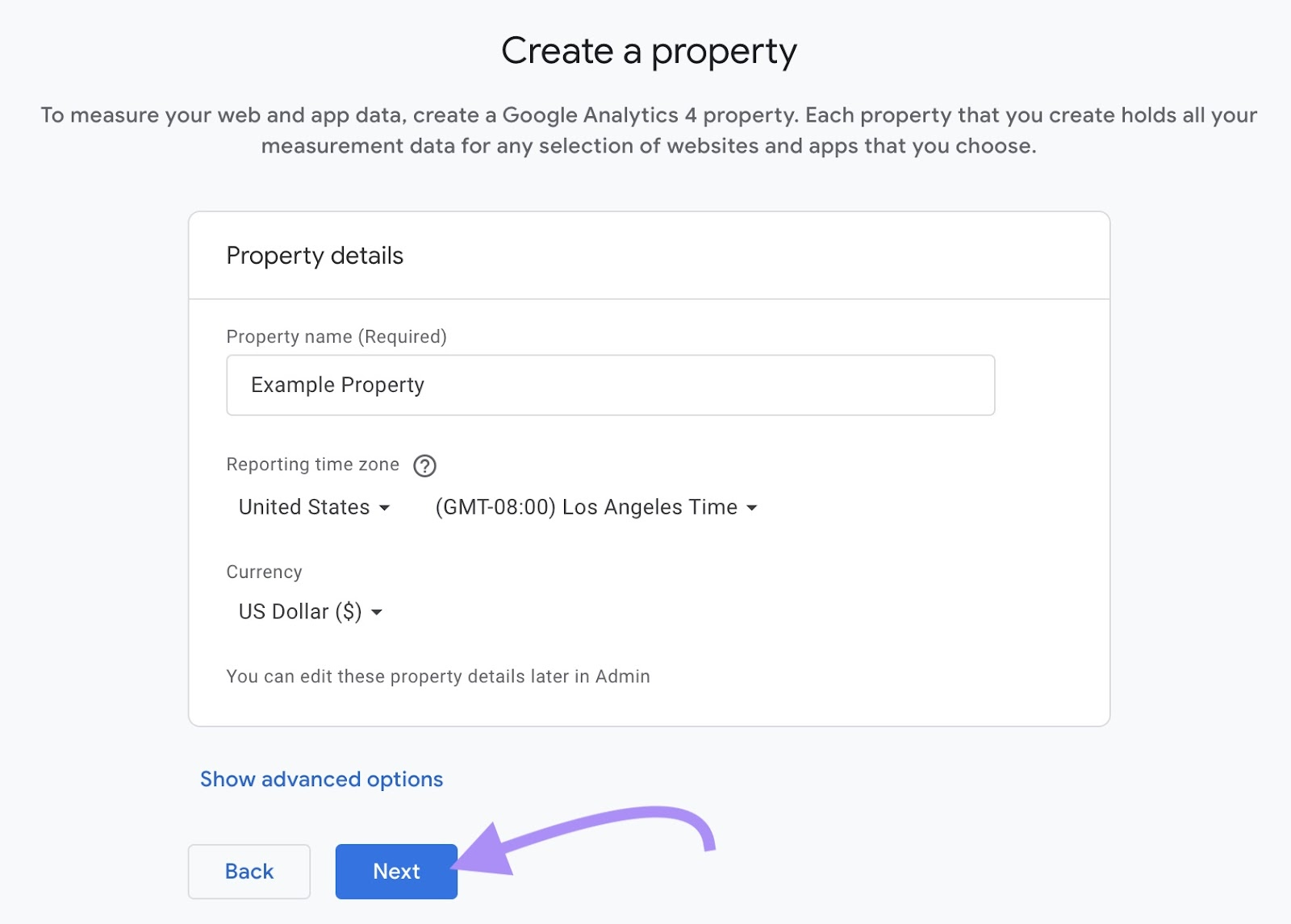 A Complete Step-by-Step Guide (2025) 8 "Next" button highlighted at the bottom of "Create a property" step