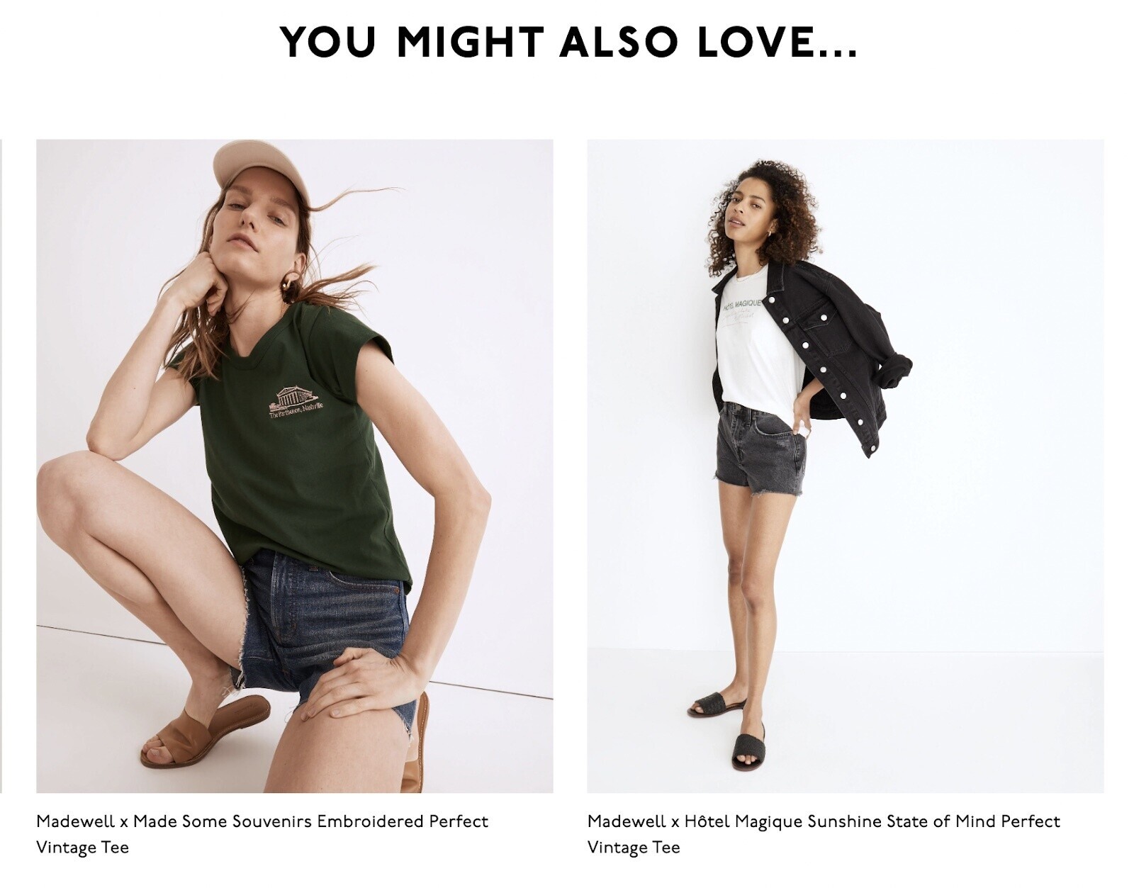 “You Might Also Love” section on Madewell's site