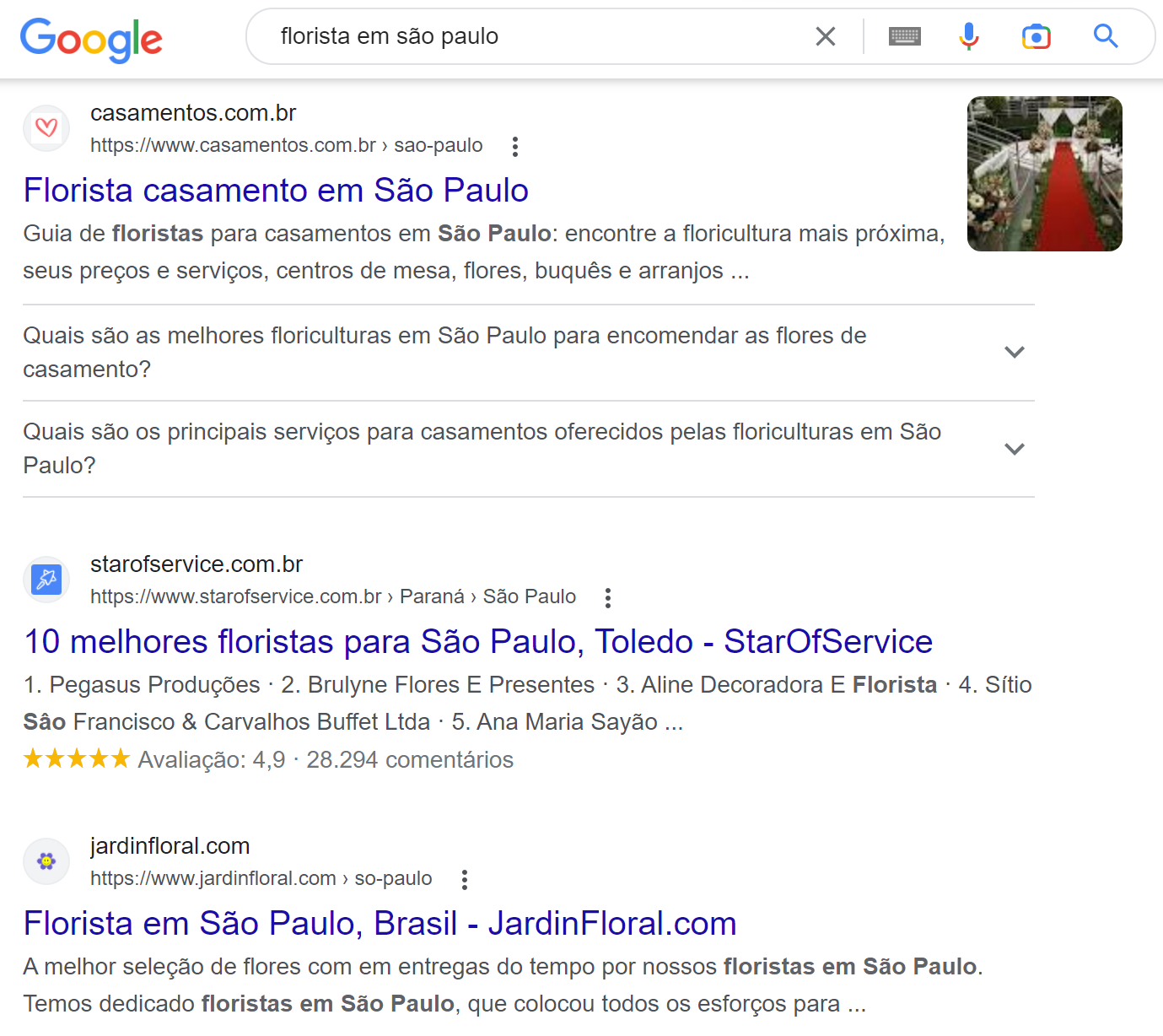 exemplo resultado no google