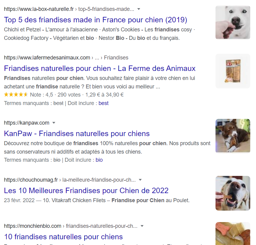 SERP friandises bio pour chiens