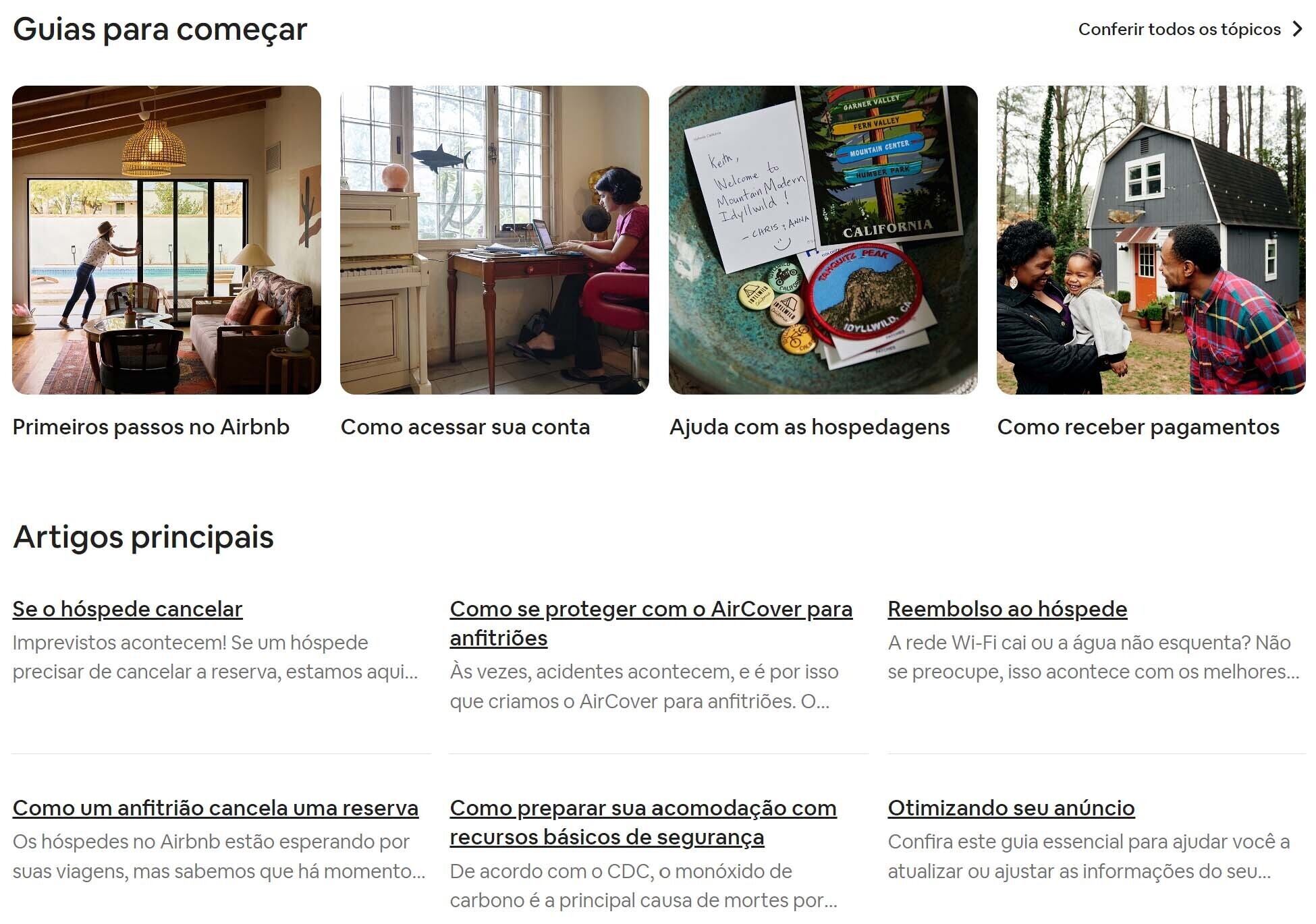 exemplo de perguntas frequentes - airbnb