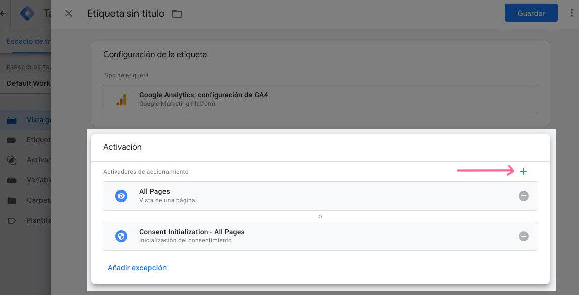 Añadir activadores en Google Tag Manager