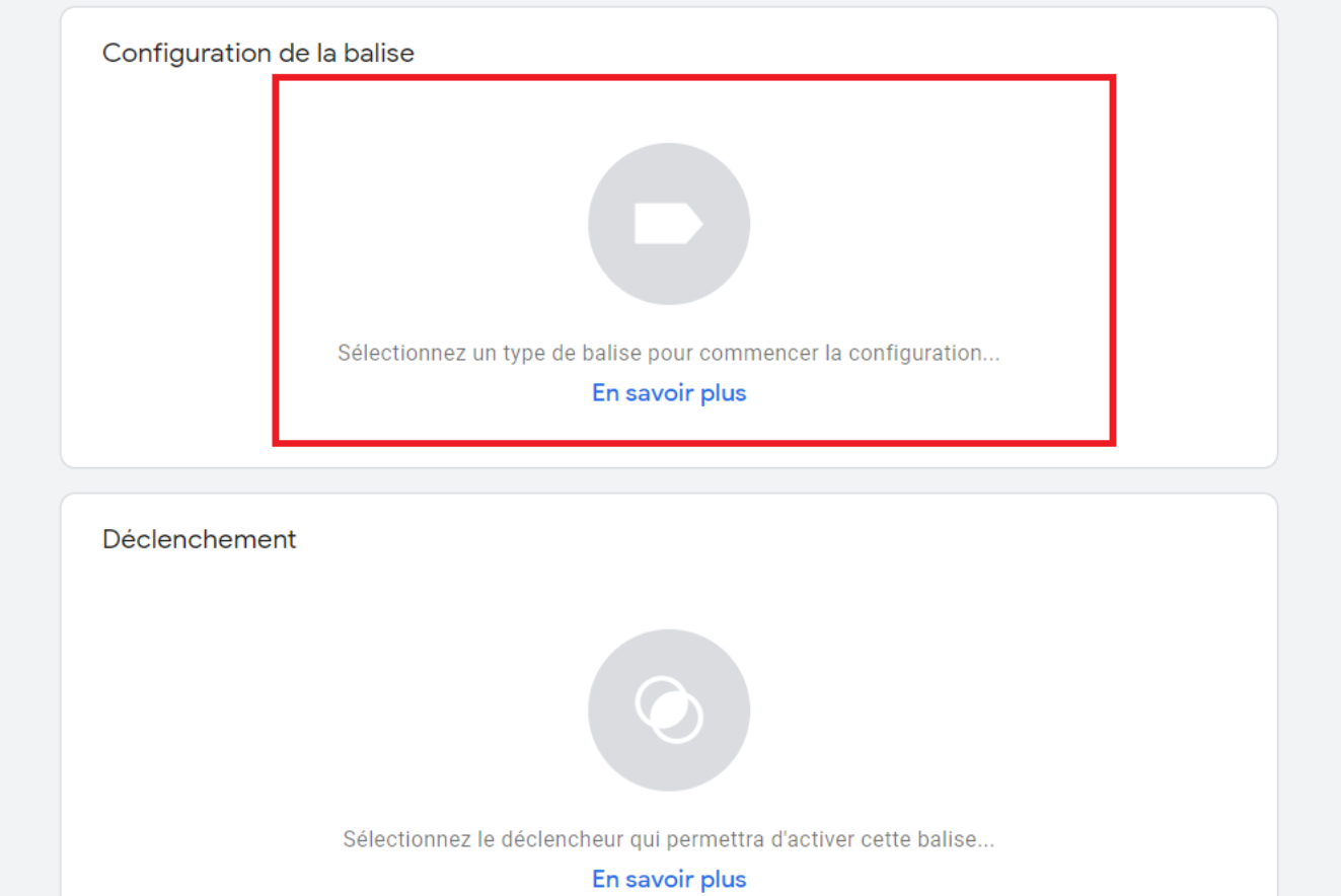 Configuration de la balise dans Google Tag Manager