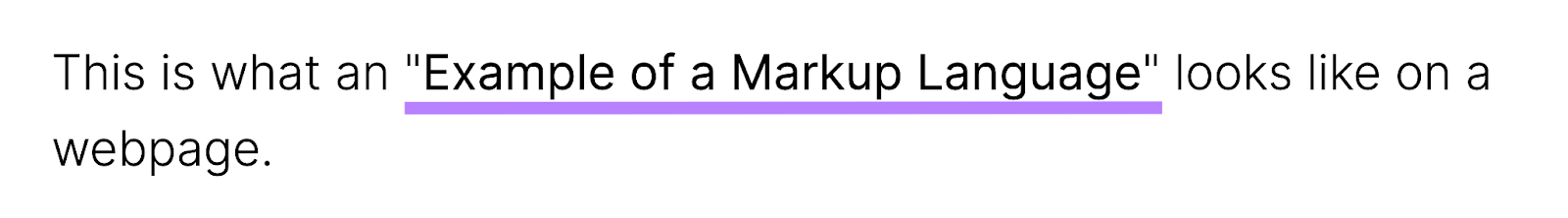 Example of a Markup Language on a webpage