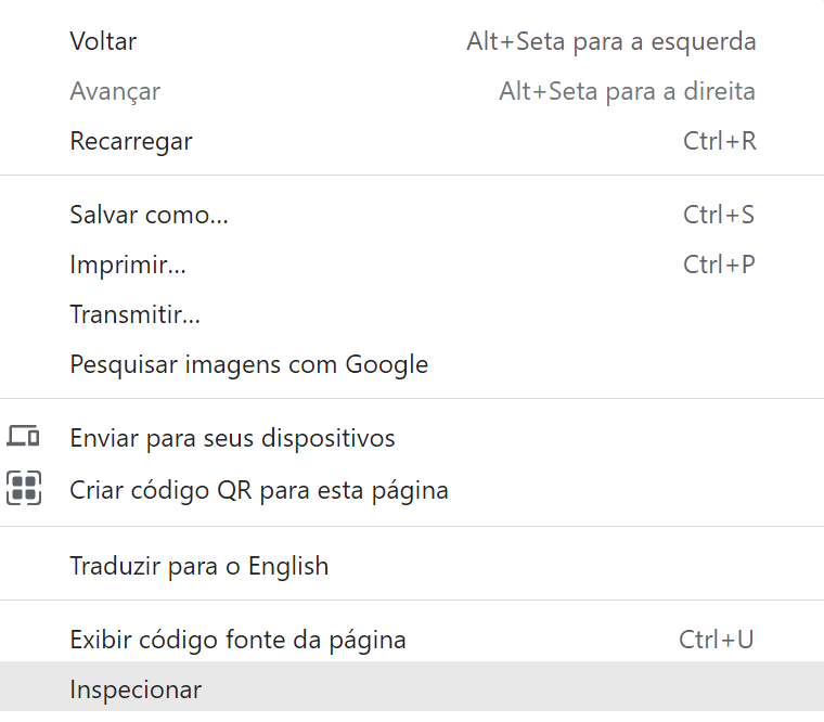 Como usar o Google Lighthouse para melhorar a velocidade do site 2 botão inspecionar