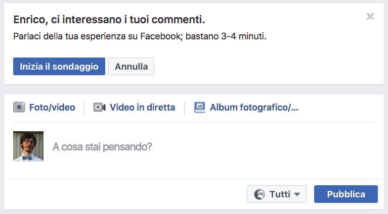 I sondaggi di Facebook per testare la User Experience