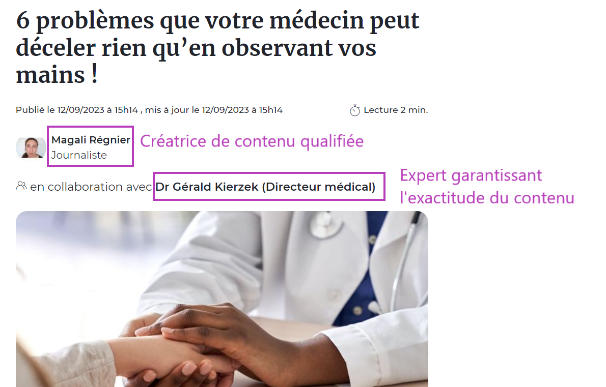 Doctissimo, article, rédacteurs experts