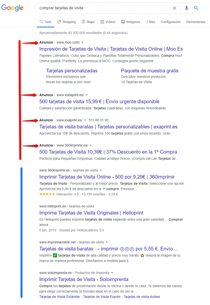 Qué es SEO - Resultados de búsqueda en Google