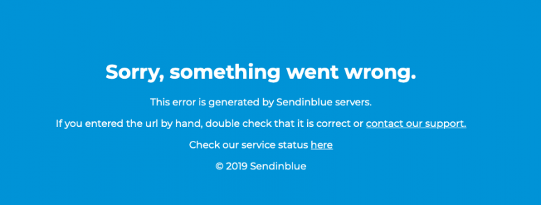 SendinBlue 404 page