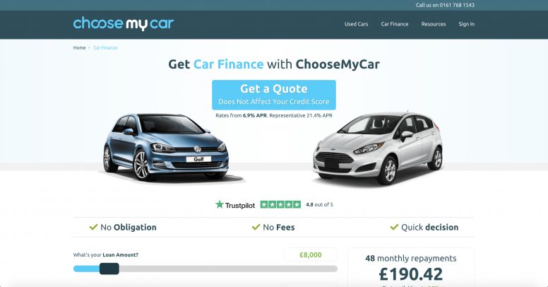 Halaman Pembiayaan Mobil ChooseMyCar