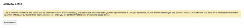 disavow links warning
