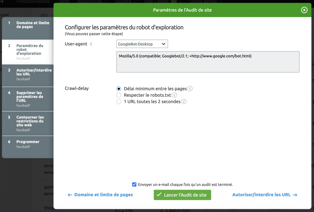 crawl du site