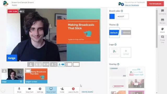 streamyard screenshot example