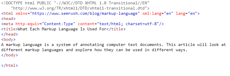 xhtml code example