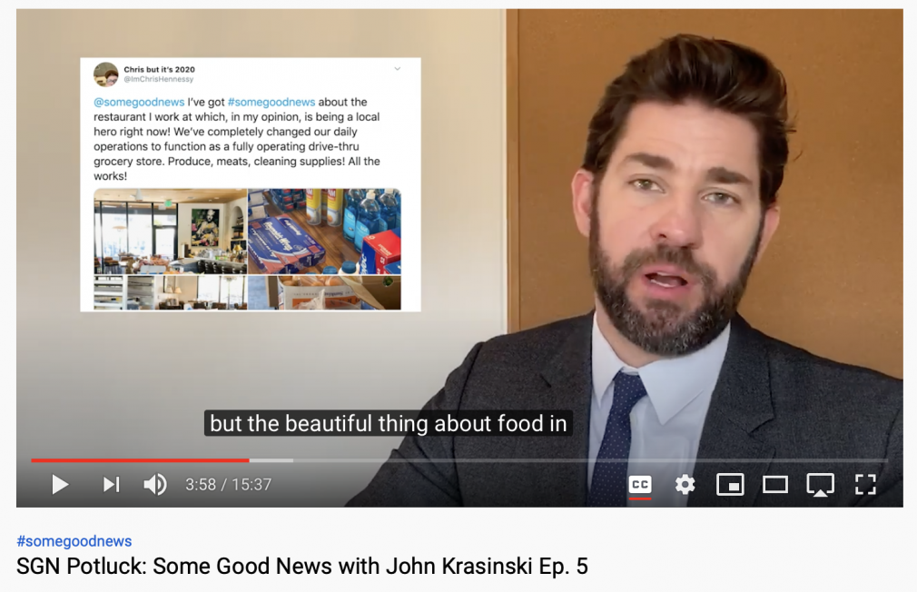 Example of closed captions on YouTube