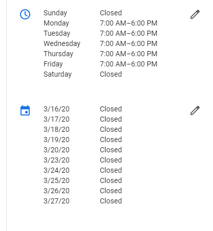 Adding special hours in GMB.