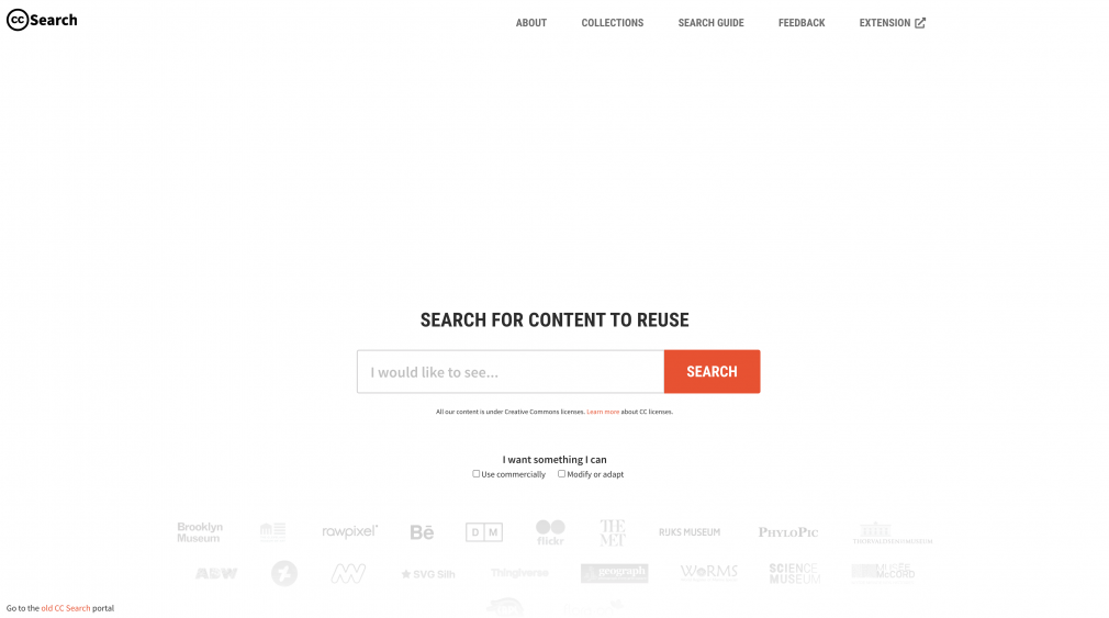 Creative Commons Search Engine Screenshot