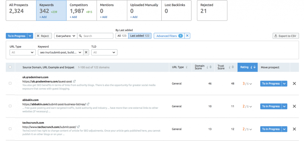 Chancen im Link Building Tool