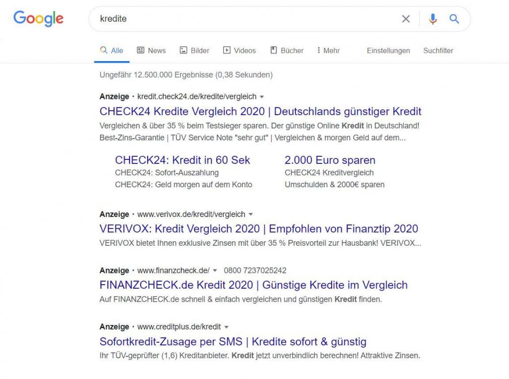 Suchergebnisse für Keyword "Kredite"