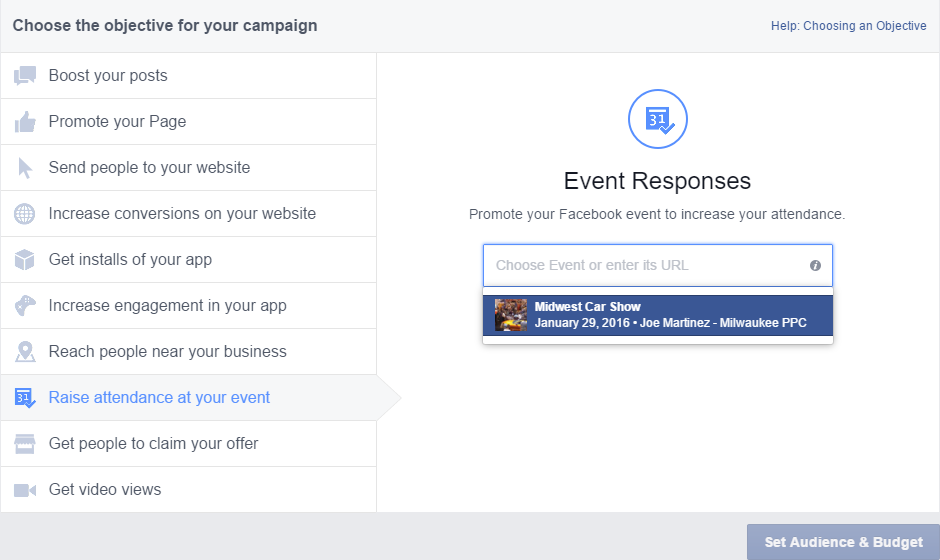 facebook event ad creation
