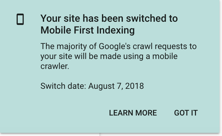 switch to Mobile first indexing