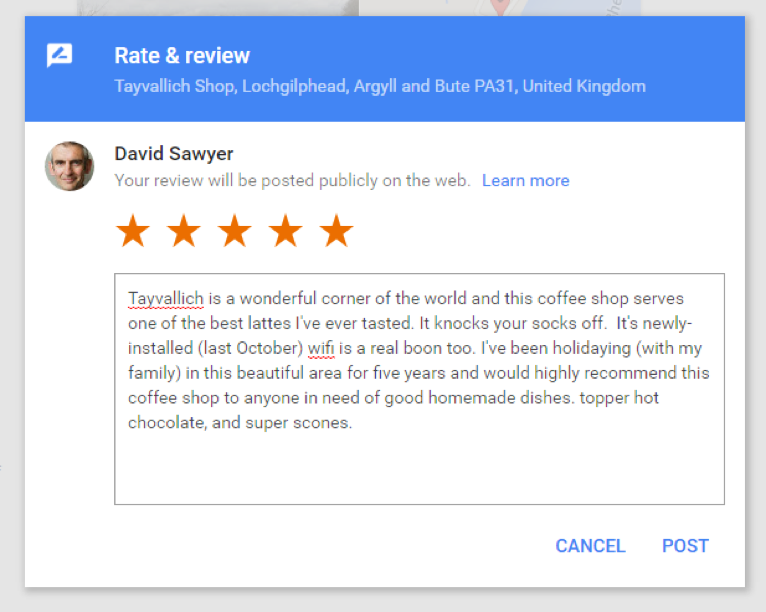 post reviews on google