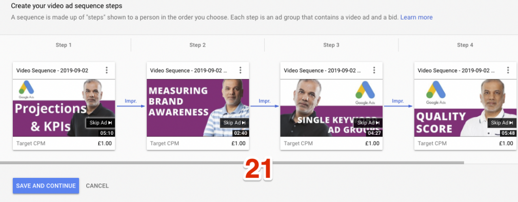YouTube Video Ad Sequencing Campaign