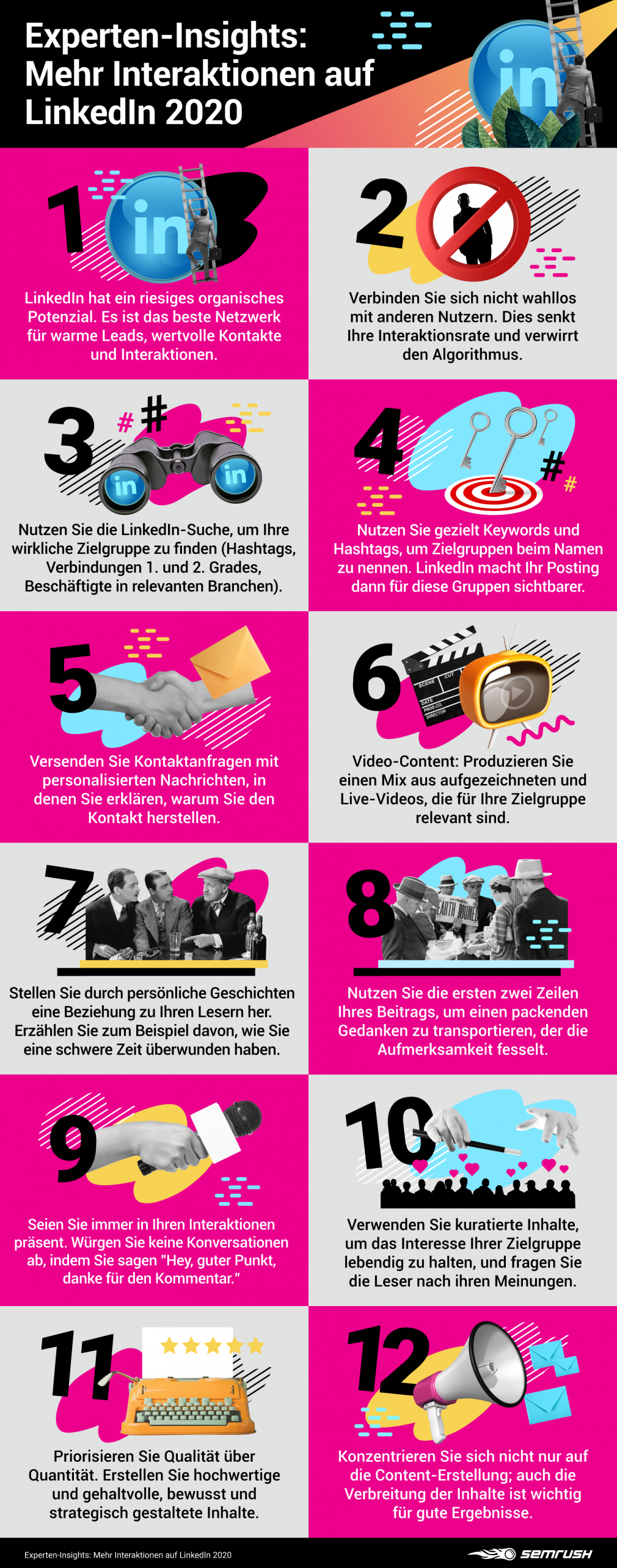 Infografik: Mehr Interaktionen auf LinkedIn 2020