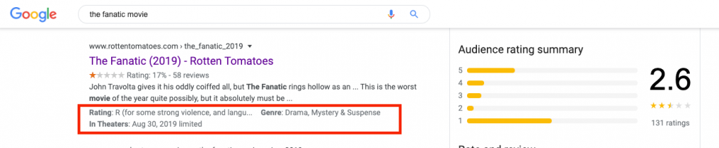 example of Movie schema