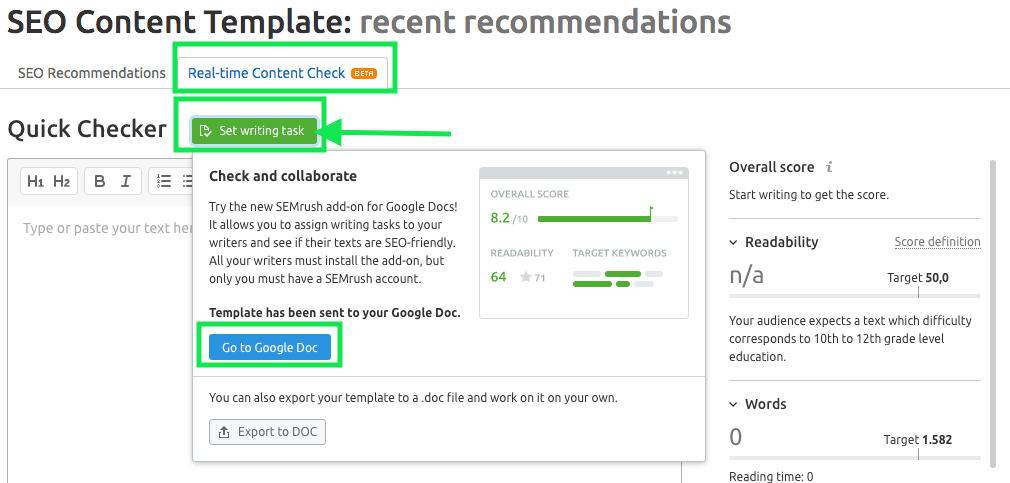 Connect SEO Writing Assistant